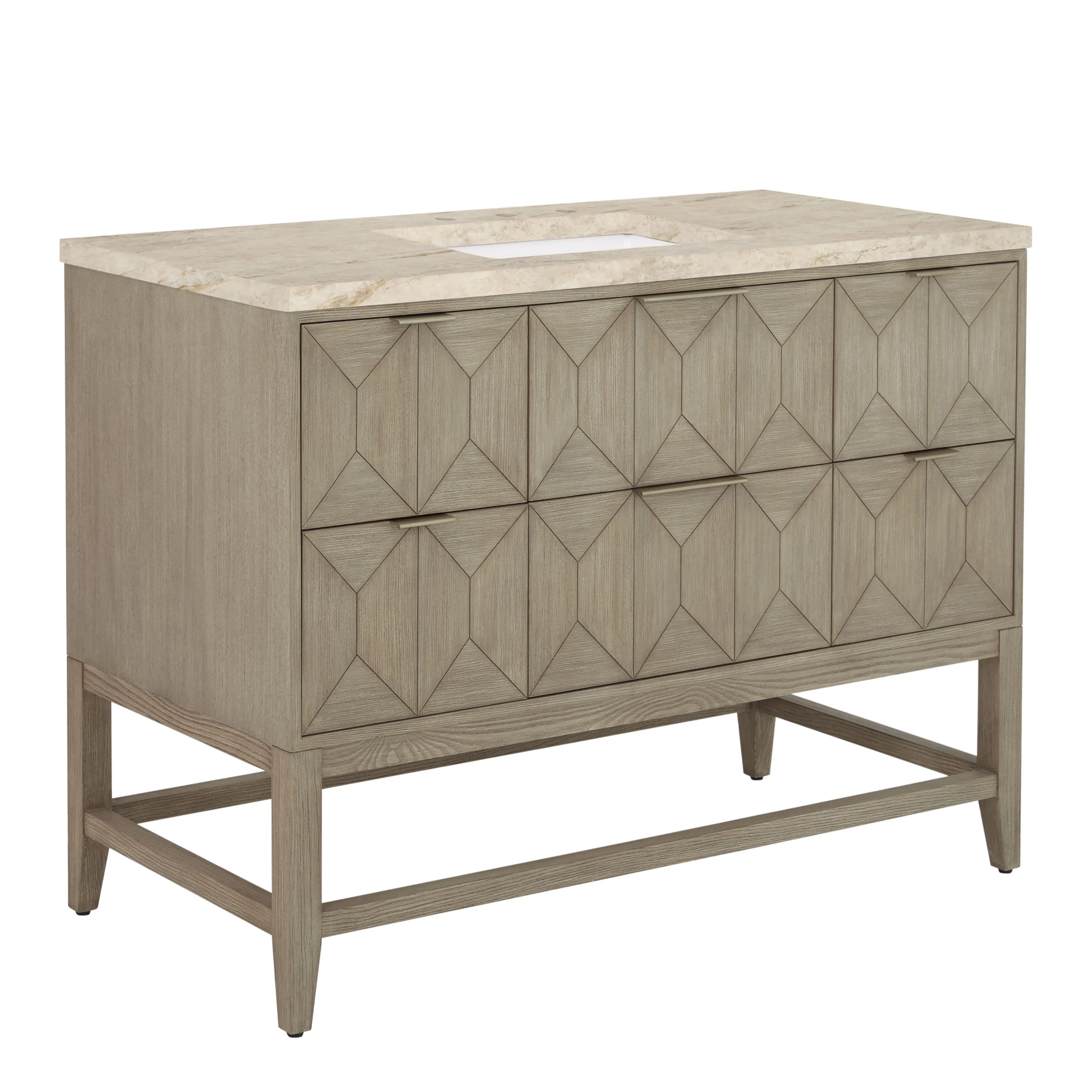Emmeline 48" Single Vanity, Pebble Oak, w/ 3 CM Tajnar Eclos Top