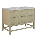 Emmeline 48" Single Vanity, Pebble Oak w/ 3 CM Victorian Silver Silestone Top