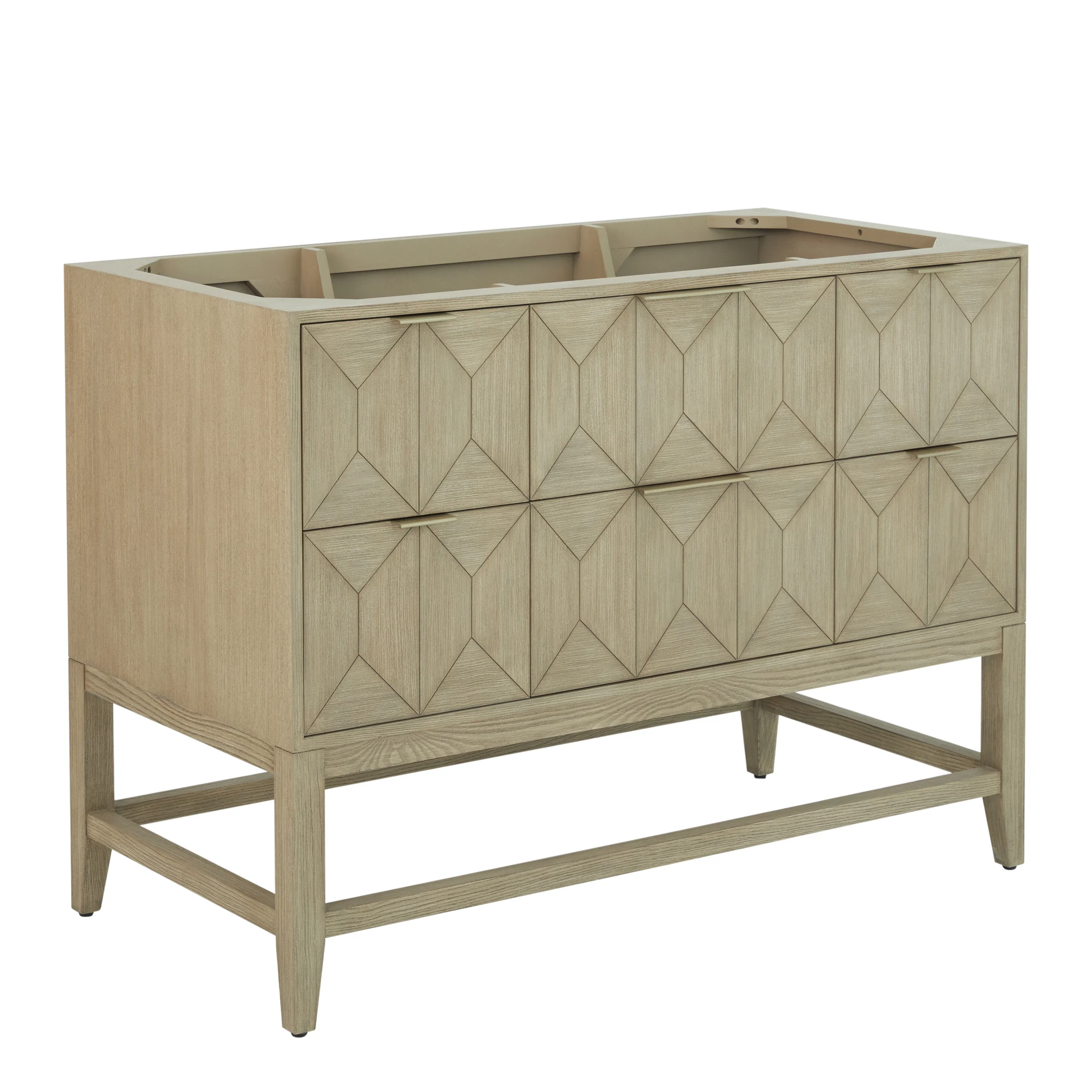 Emmeline 48" Single Vanity, Pebble Oak, w/ 3 CM Tajnar Eclos Top w/FreePower Wireless Charger