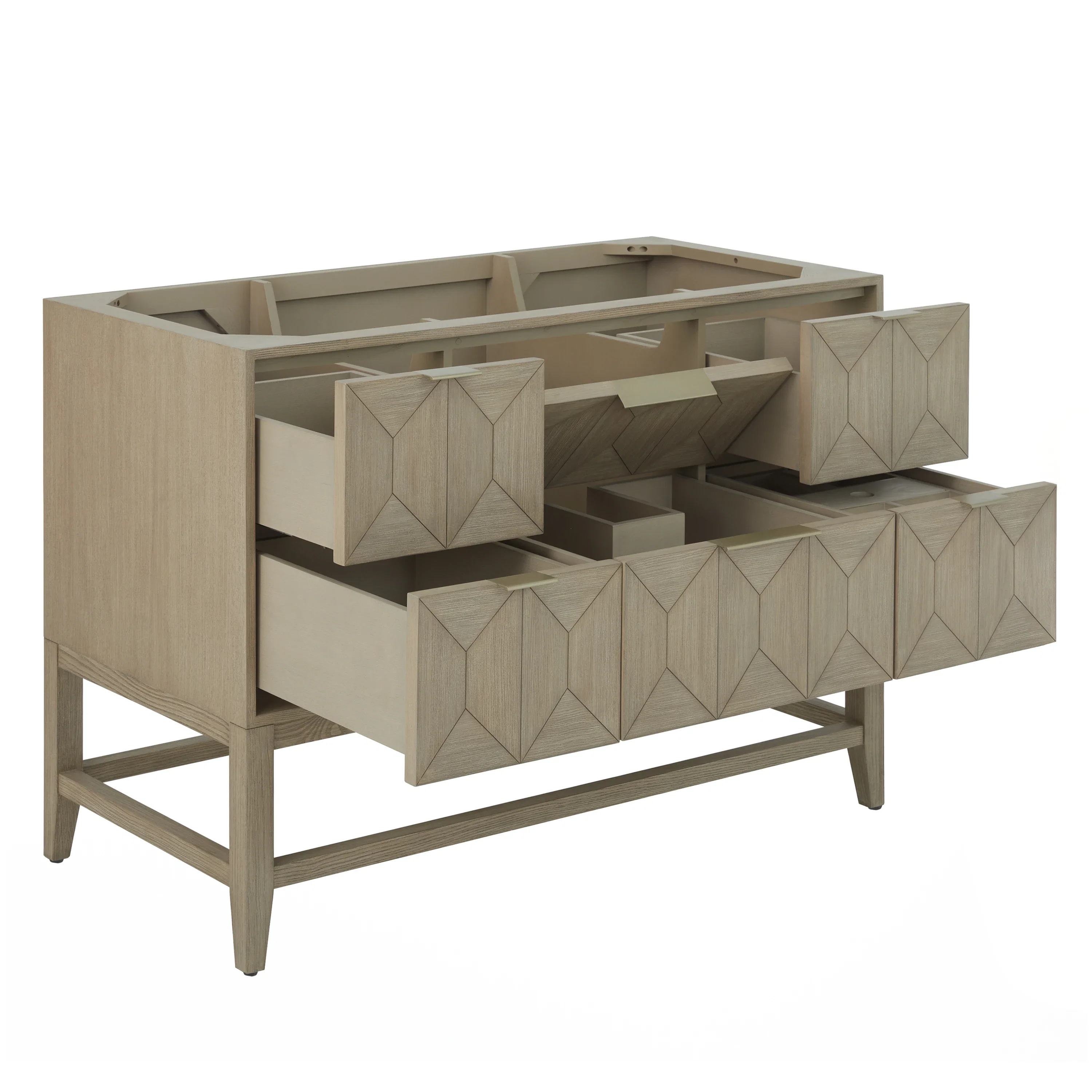 Emmeline 48" Single Vanity, Pebble Oak, w/ 3 CM Tajnar Eclos Top w/FreePower Wireless Charger
