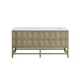 Emmeline 72" Double Vanity, Pebble Oak w/ 3 CM Ethereal Noctis Top