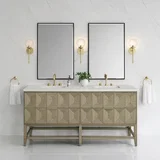 Emmeline 72" Double Vanity, Pebble Oak w/ 3 CM Lime Delight Top