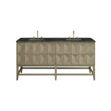 Emmeline 72" Double Vanity, Pebble Oak, w/ 3 CM Phantome Eclos Top