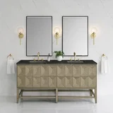 Emmeline 72" Double Vanity, Pebble Oak, w/ 3 CM Phantome Eclos Top