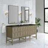 Emmeline 72" Double Vanity, Pebble Oak, w/ 3 CM Phantome Eclos Top