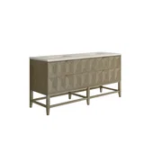 Emmeline 72" Double Vanity, Pebble Oak, w/ 3 CM Siberian Silestone Top