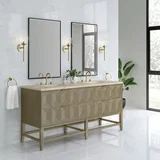 Emmeline 72" Double Vanity, Pebble Oak, w/ 3 CM Tajnar Eclos Top