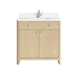 Gracyn 36" Single Vanity, Coastal Driftwood, w/ 3 CM White Zeus Quartz Top