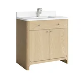 Gracyn 36" Single Vanity, Coastal Driftwood, w/ 3 CM White Zeus Quartz Top