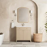 Gracyn 36" Single Vanity, Coastal Driftwood, w/ 3 CM White Zeus Quartz Top
