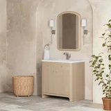 Gracyn 36" Single Vanity, Coastal Driftwood, w/ 3 CM White Zeus Quartz Top