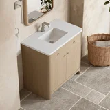 Gracyn 36" Single Vanity, Coastal Driftwood, w/ 3 CM White Zeus Quartz Top