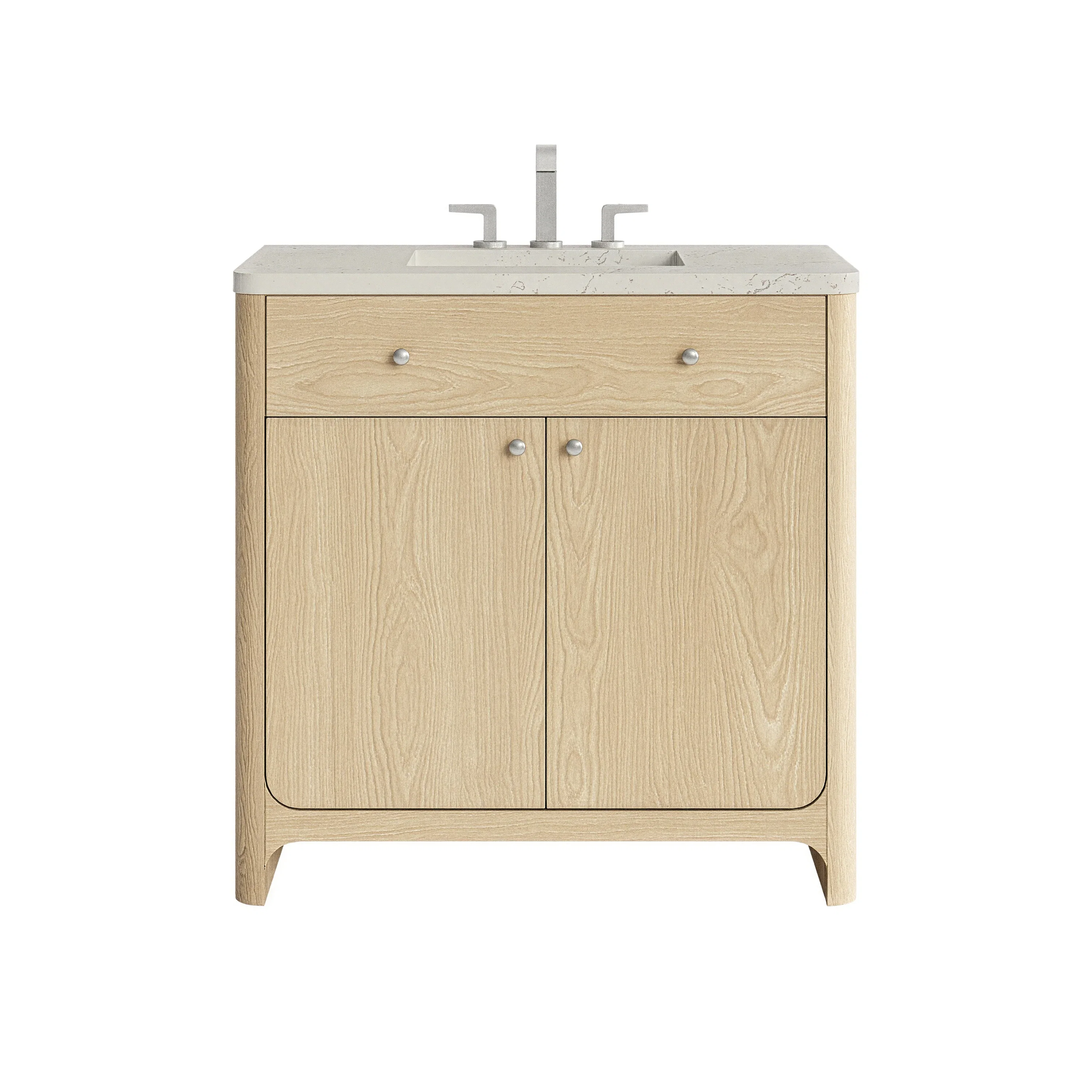 Gracyn 36" Single Vanity, Coastal Driftwood, w/ 3 CM Siberian Silestone Widespread Top