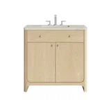 Gracyn 36" Single Vanity, Coastal Driftwood, w/ 3 CM Siberian Silestone Widespread Top
