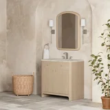 Gracyn 36" Single Vanity, Coastal Driftwood, w/ 3 CM Tajnar Eclos Widespread Top