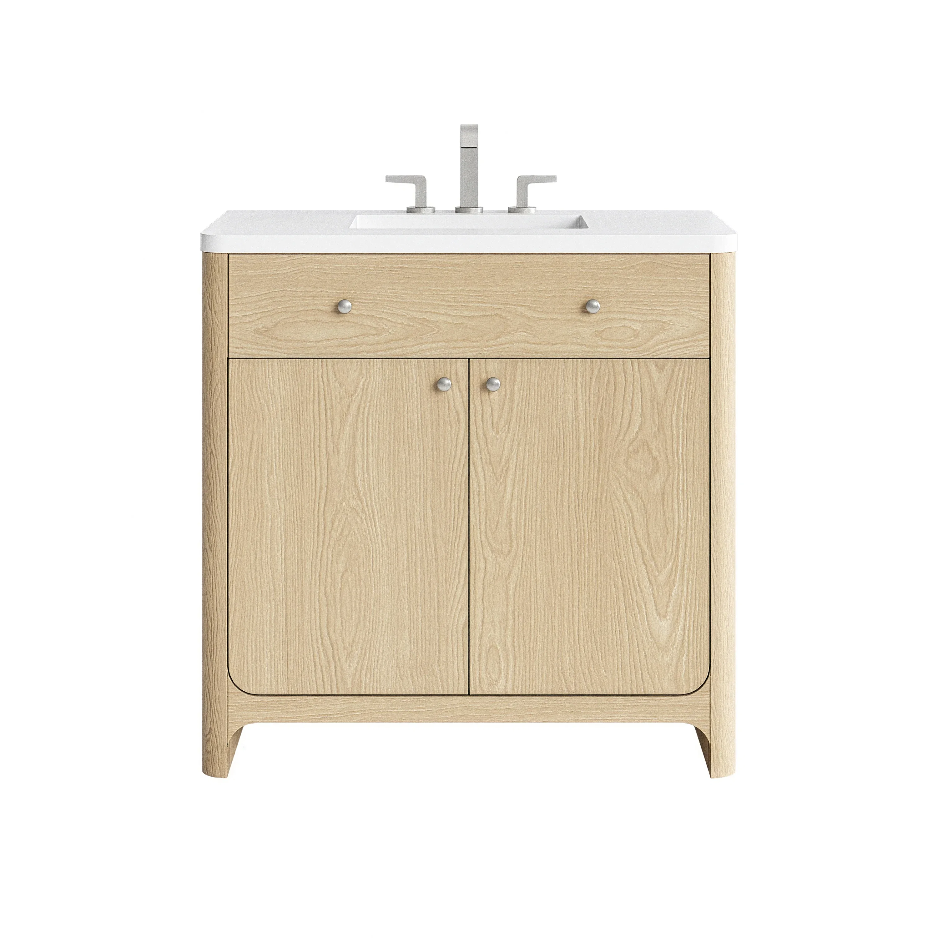 Gracyn 36" Single Vanity, Coastal Driftwood, w/ 3 CM White Zeus Quartz Widespread Top