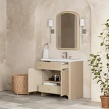 Gracyn 36" Single Vanity, Coastal Driftwood, w/ 3 CM White Zeus Quartz Widespread Top