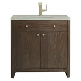 Gracyn 36" Single Vanity, Sable, w/ 3 CM Victorian Silver Quartz Top