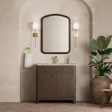 Gracyn 36" Single Vanity, Sable, w/ 3 CM Victorian Silver Quartz Top