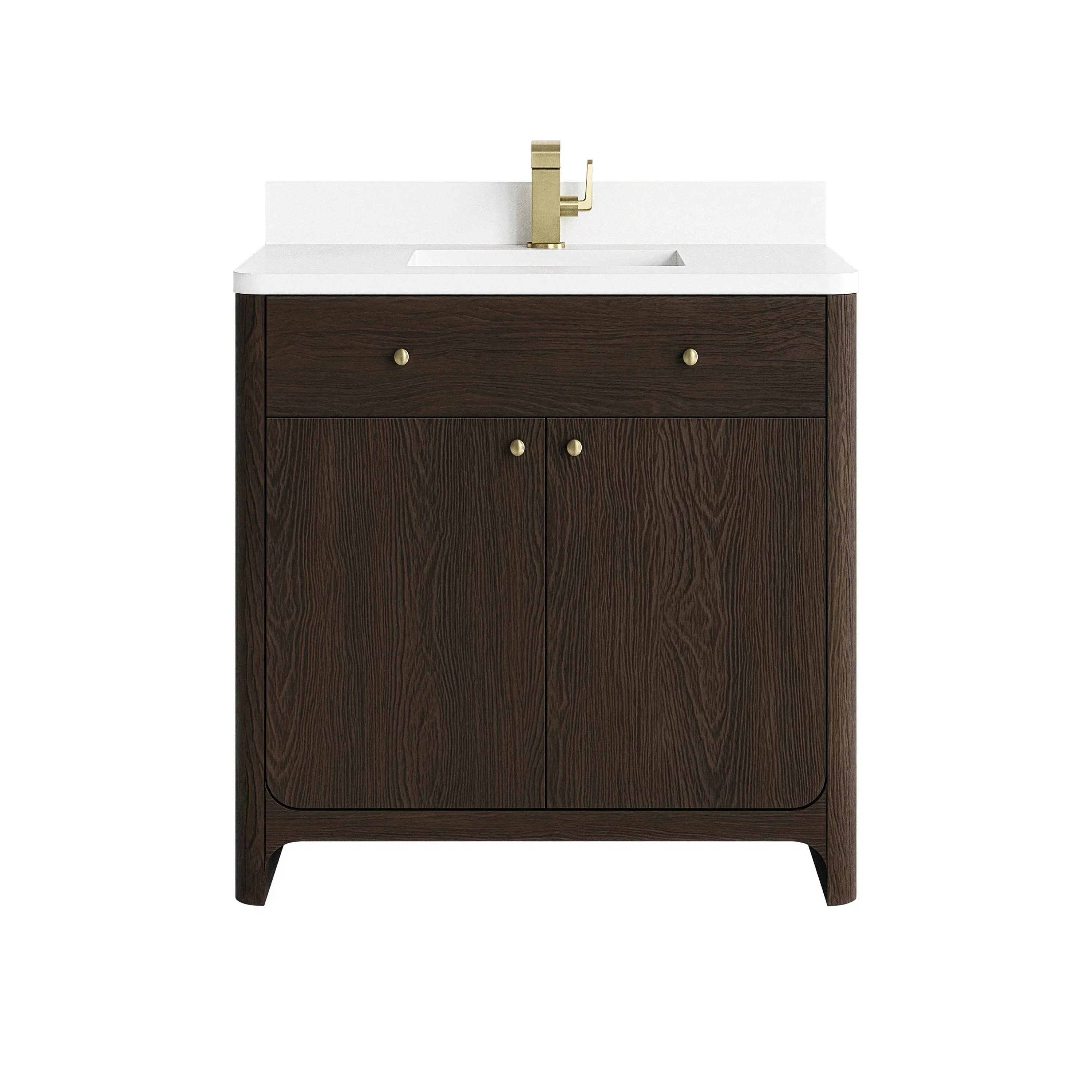 Gracyn 36" Single Vanity, Sable, w/ 3 CM White Zeus Quartz Top