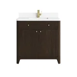 Gracyn 36" Single Vanity, Sable, w/ 3 CM White Zeus Quartz Top