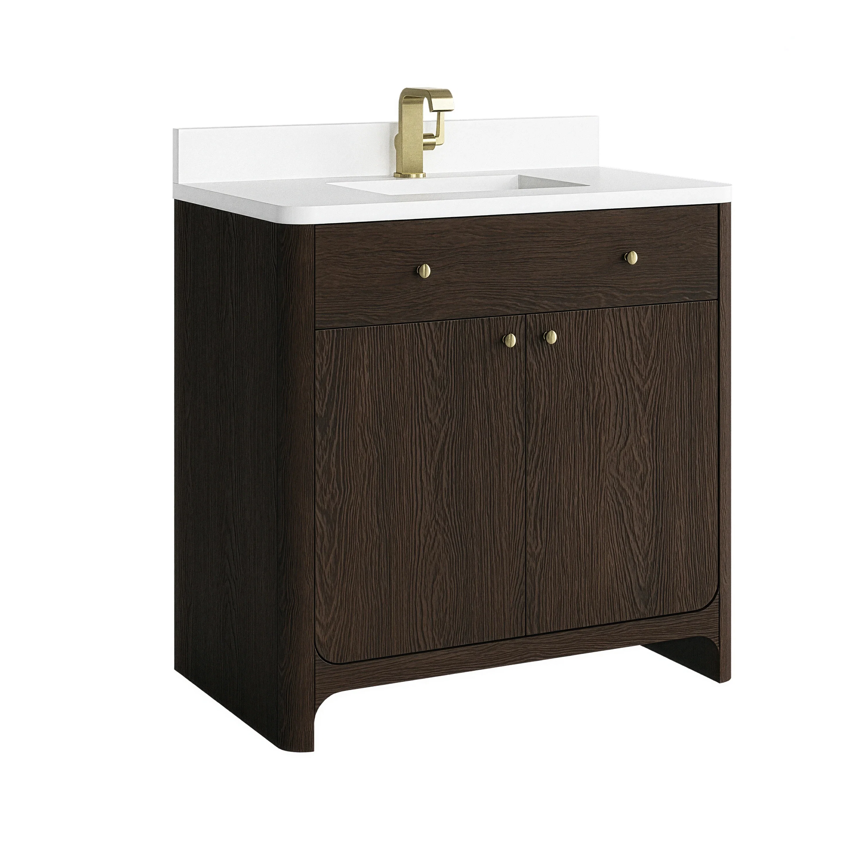 Gracyn 36" Single Vanity, Sable, w/ 3 CM White Zeus Quartz Top