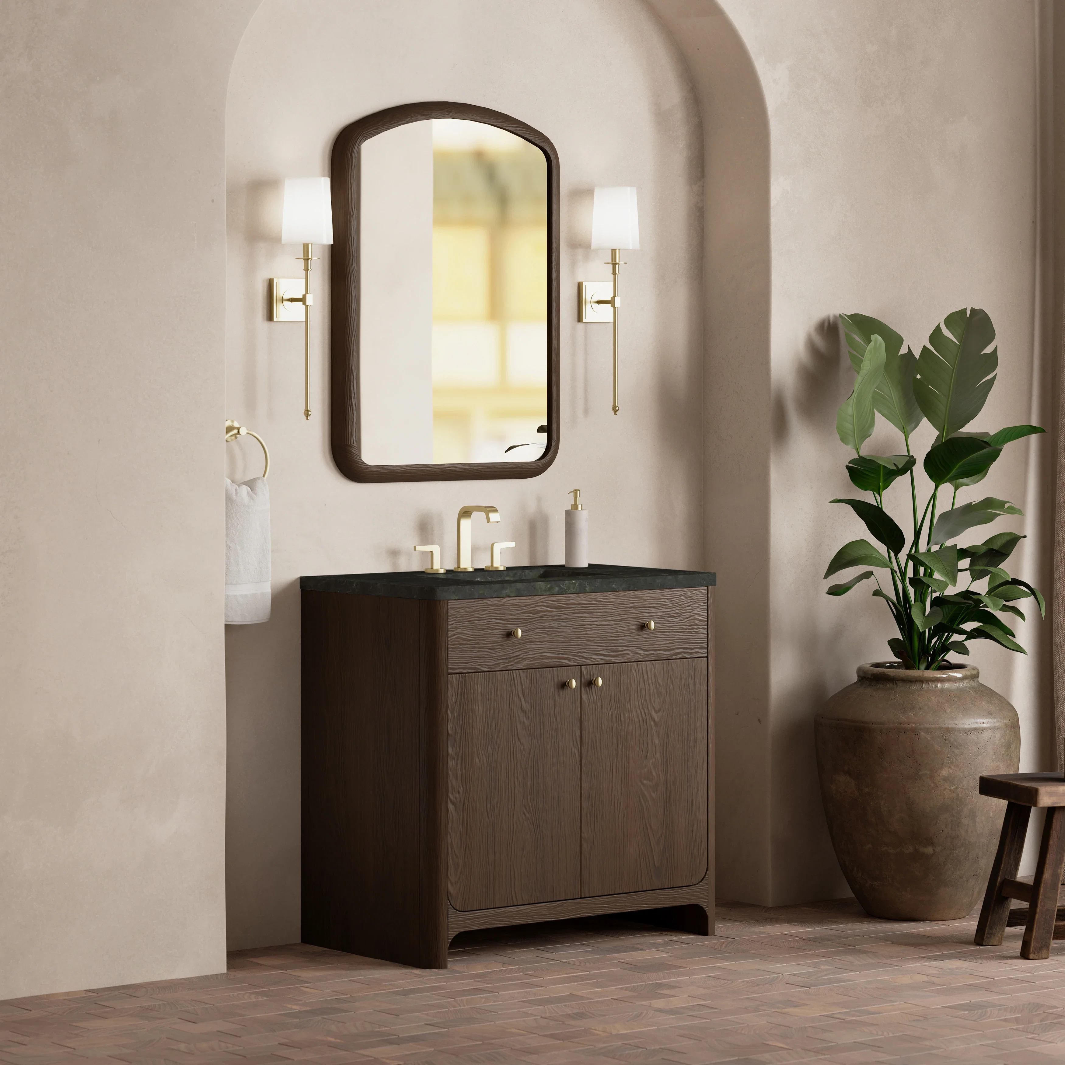 Gracyn 36" Single Vanity, Sable, w/ 3 CM Phantome Eclos Widespread Top