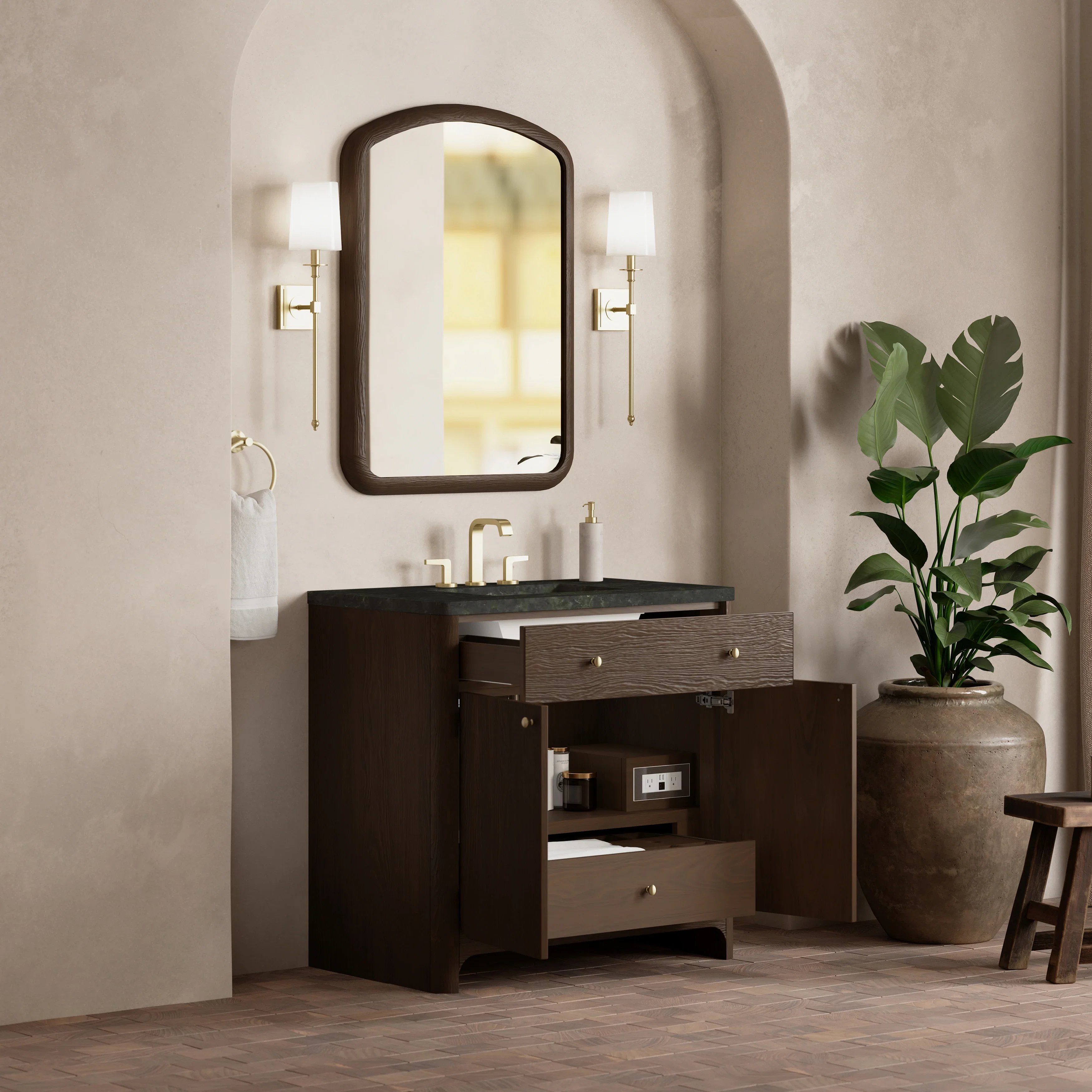 Gracyn 36" Single Vanity, Sable, w/ 3 CM Phantome Eclos Widespread Top