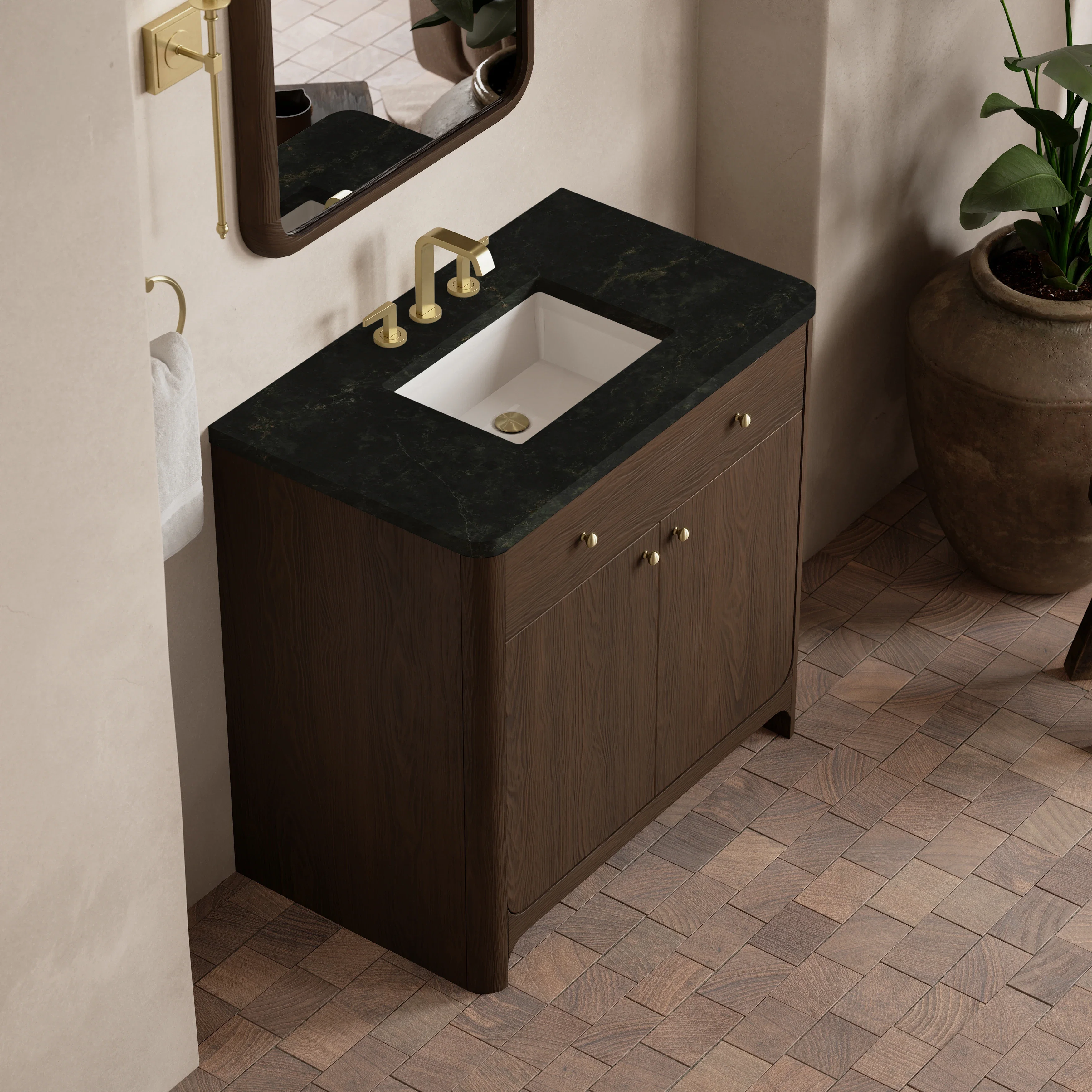 Gracyn 36" Single Vanity, Sable, w/ 3 CM Phantome Eclos Widespread Top