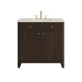 Gracyn 36" Single Vanity, Sable, w/ 3 CM Siberian Silestone Widespread Top