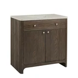 Gracyn 36" Single Vanity, Sable, w/ 3 CM Siberian Silestone Widespread Top