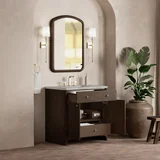 Gracyn 36" Single Vanity, Sable, w/ 3 CM Victorian Silver Quartz Widespread Top