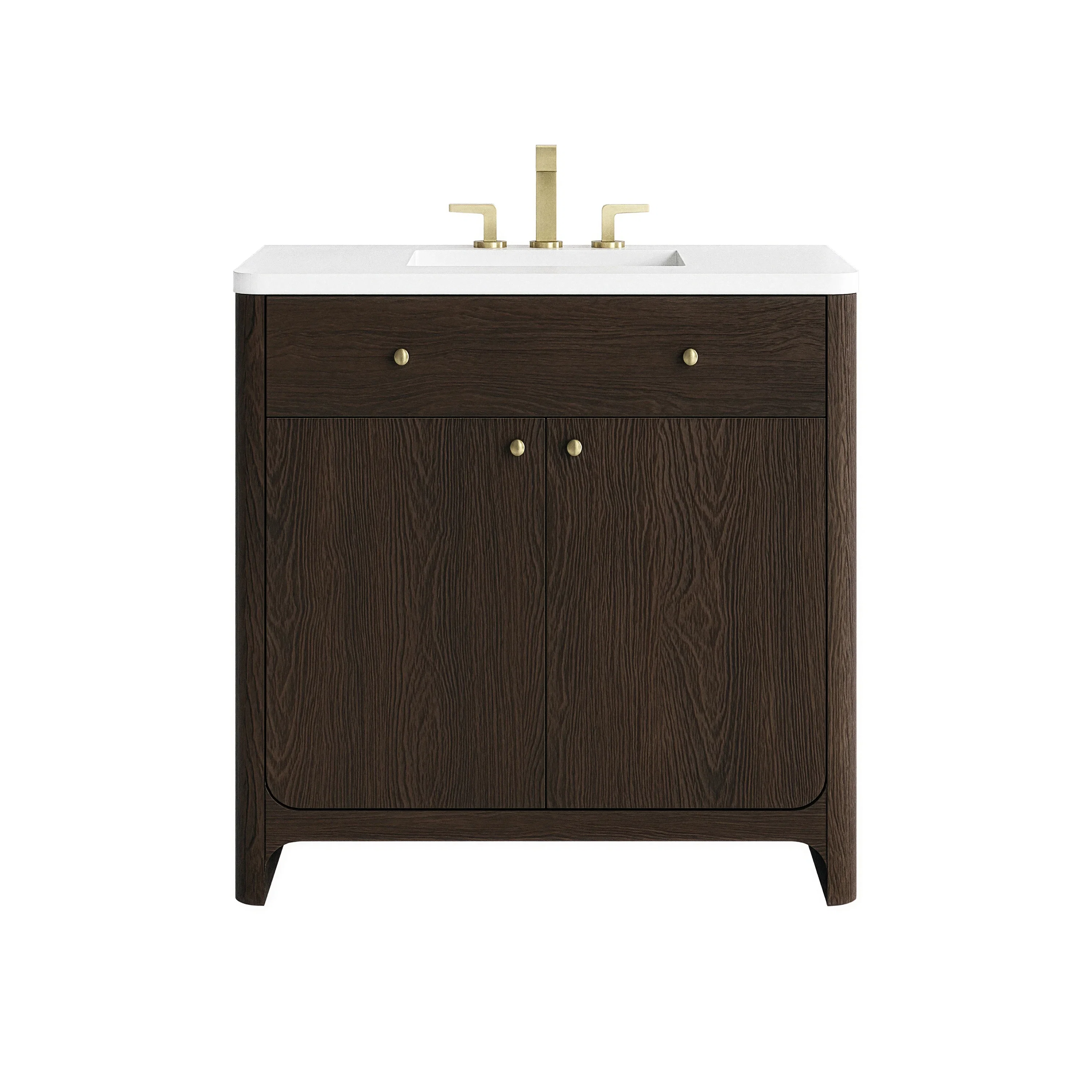 Gracyn 36" Single Vanity, Sable, w/ 3 CM White Zeus Quartz Widespread Top