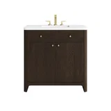 Gracyn 36" Single Vanity, Sable, w/ 3 CM White Zeus Quartz Widespread Top