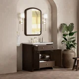 Gracyn 36" Single Vanity, Sable, w/ 3 CM White Zeus Quartz Widespread Top
