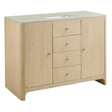 Gracyn 48" Single Vanity, Coastal Driftwood, w/ 3 CM Victorian Silver Quartz Top