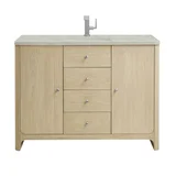Gracyn 48" Single Vanity, Coastal Driftwood, w/ 3 CM Victorian Silver Quartz Top