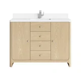 Gracyn 48" Single Vanity, Coastal Driftwood, w/ 3 CM White Zeus Quartz Top