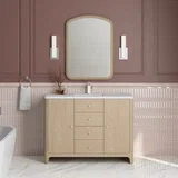 Gracyn 48" Single Vanity, Coastal Driftwood, w/ 3 CM White Zeus Quartz Top