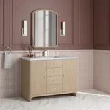 Gracyn 48" Single Vanity, Coastal Driftwood, w/ 3 CM White Zeus Quartz Top