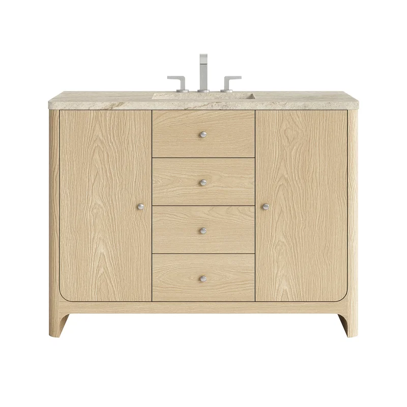 Gracyn 48" Single Vanity, Coastal Driftwood, w/ 3 CM Tajnar Eclos Top w/FreePower Wireless Charger