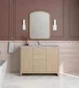 Gracyn 48" Single Vanity, Coastal Driftwood, w/ 3 CM Victorian Silver Silestone Top w/ FreePower Wireless Charger