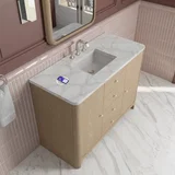 Gracyn 48" Single Vanity, Coastal Driftwood, w/ 3 CM Victorian Silver Silestone Top w/ FreePower Wireless Charger