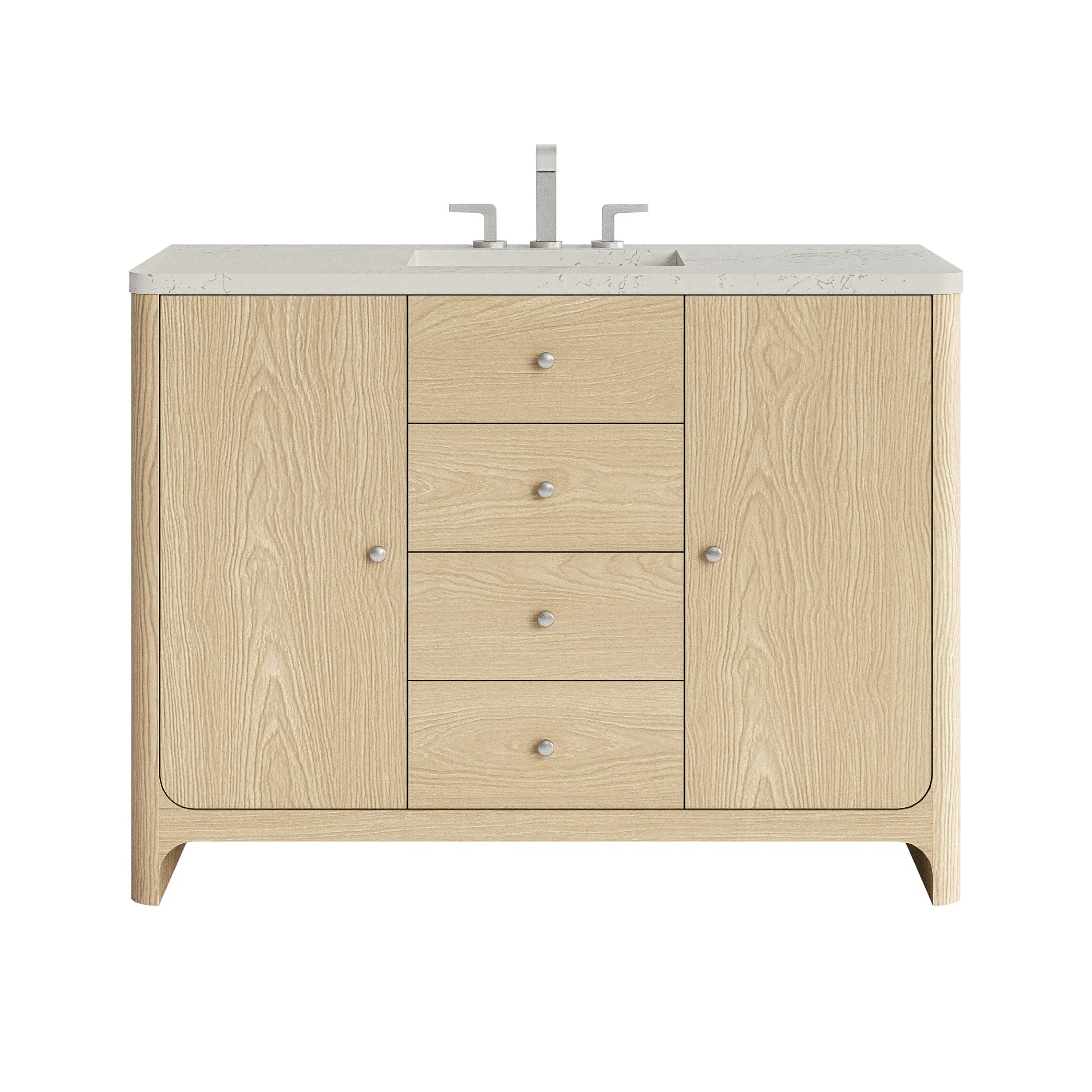 Gracyn 48" Single Vanity, Coastal Driftwood, w/ 3 CM Siberian Silestone Widespread Top