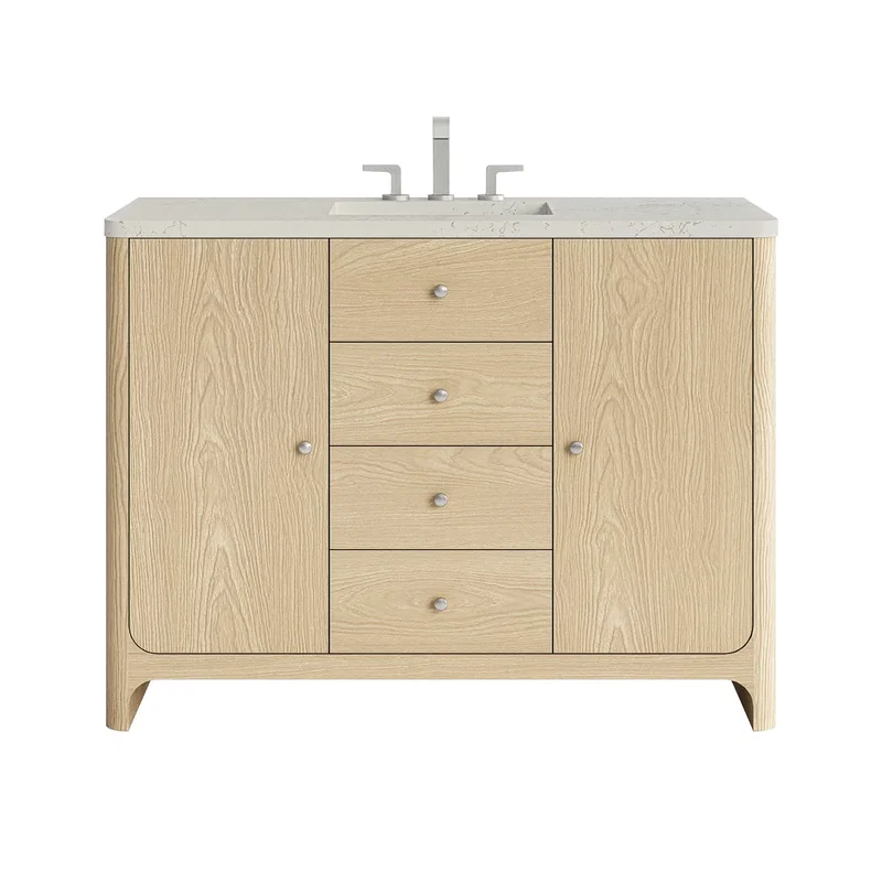 Gracyn 48" Single Vanity, Coastal Driftwood, w/ 3 CM Siberian Silestone Widespread Top