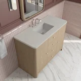 Gracyn 48" Single Vanity, Coastal Driftwood, w/ 3 CM Siberian Silestone Widespread Top