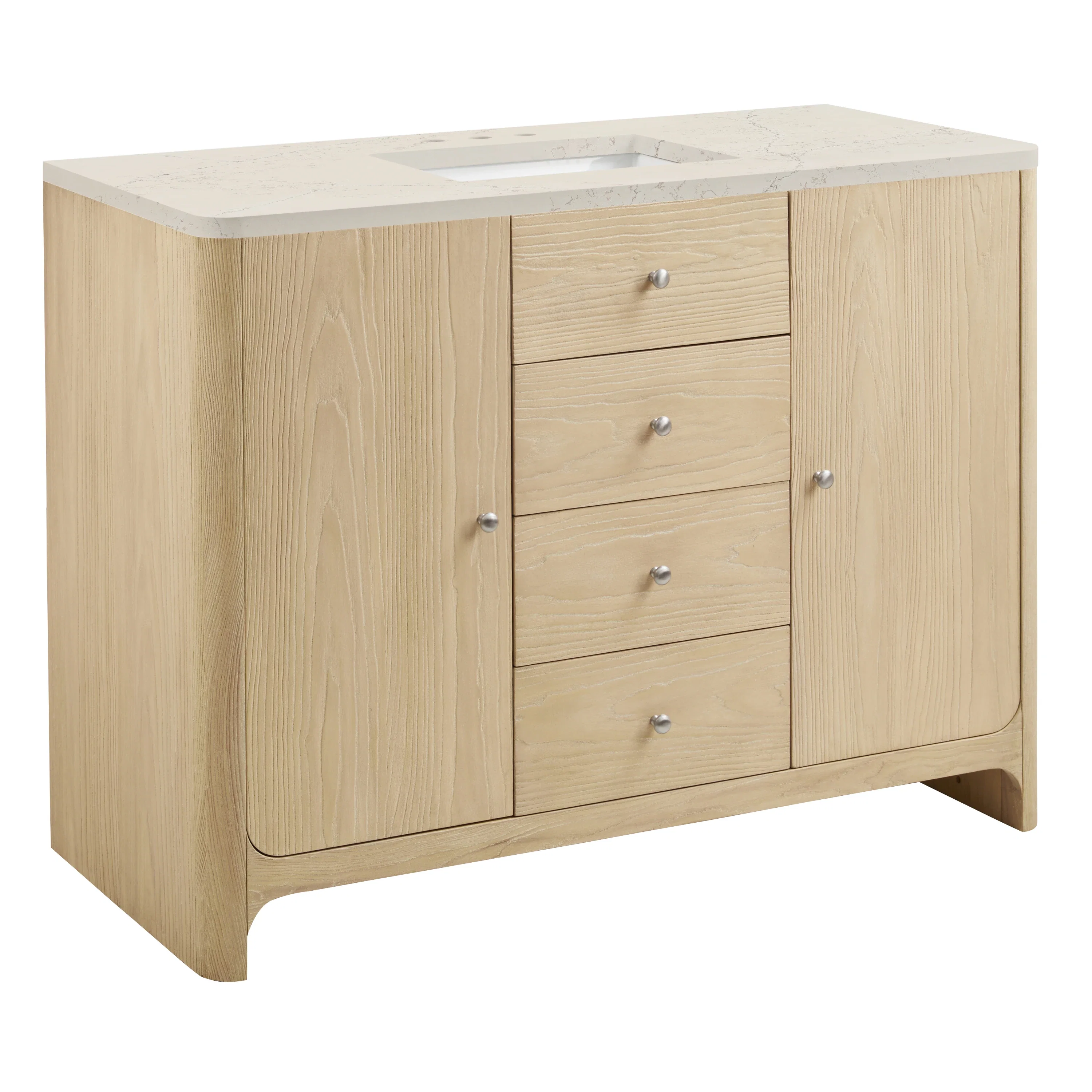 Gracyn 48" Single Vanity, Coastal Driftwood, w/ 3 CM Siberian Silestone Widespread Top