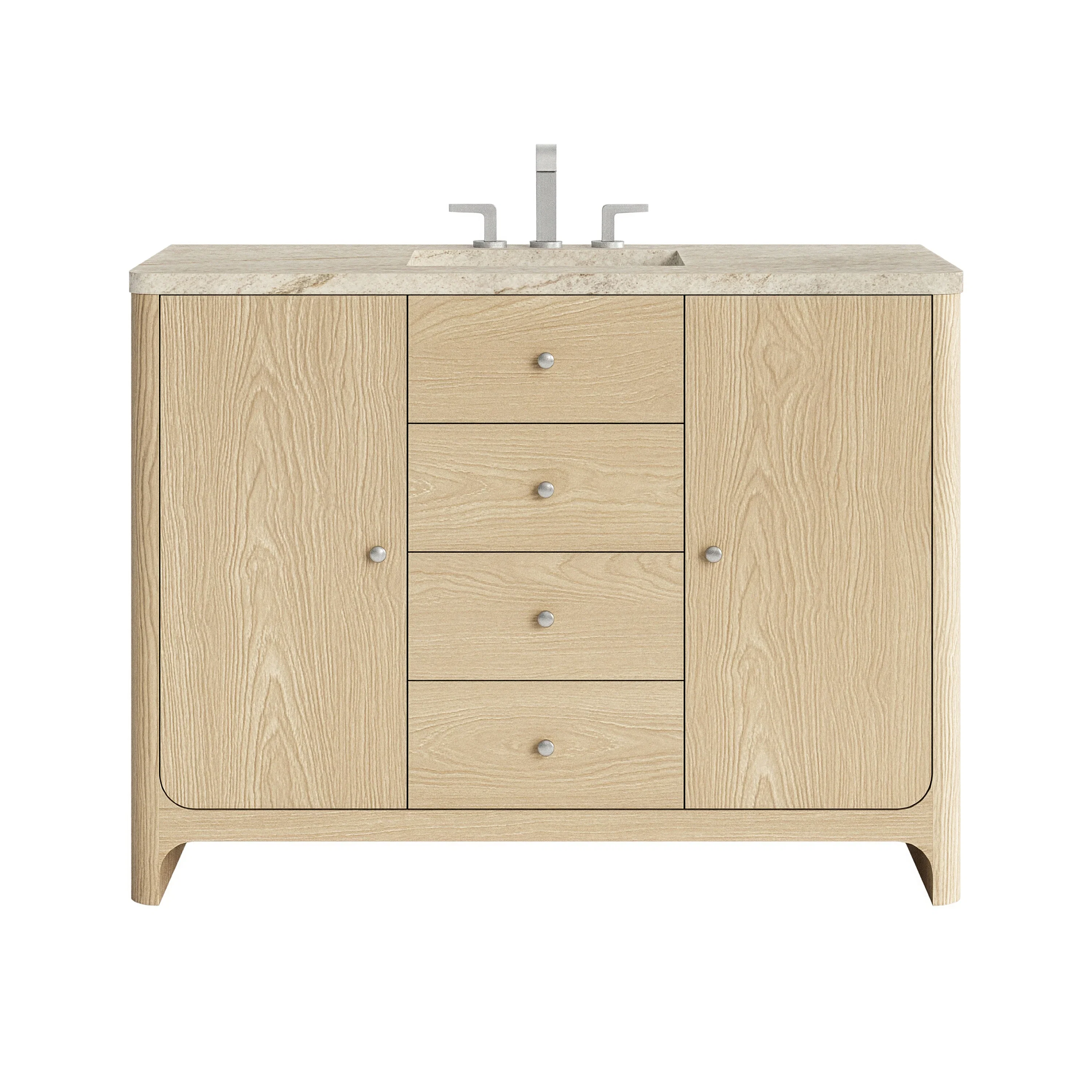 Gracyn 48" Single Vanity, Coastal Driftwood, w/ 3 CM Tajnar Eclos Widespread Top