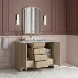 Gracyn 48" Single Vanity, Coastal Driftwood, w/ 3 CM Victorian Silver Quartz Widespread Top