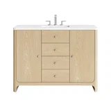 Gracyn 48" Single Vanity, Coastal Driftwood, w/ 3 CM White Zeus Quartz Widespread Top
